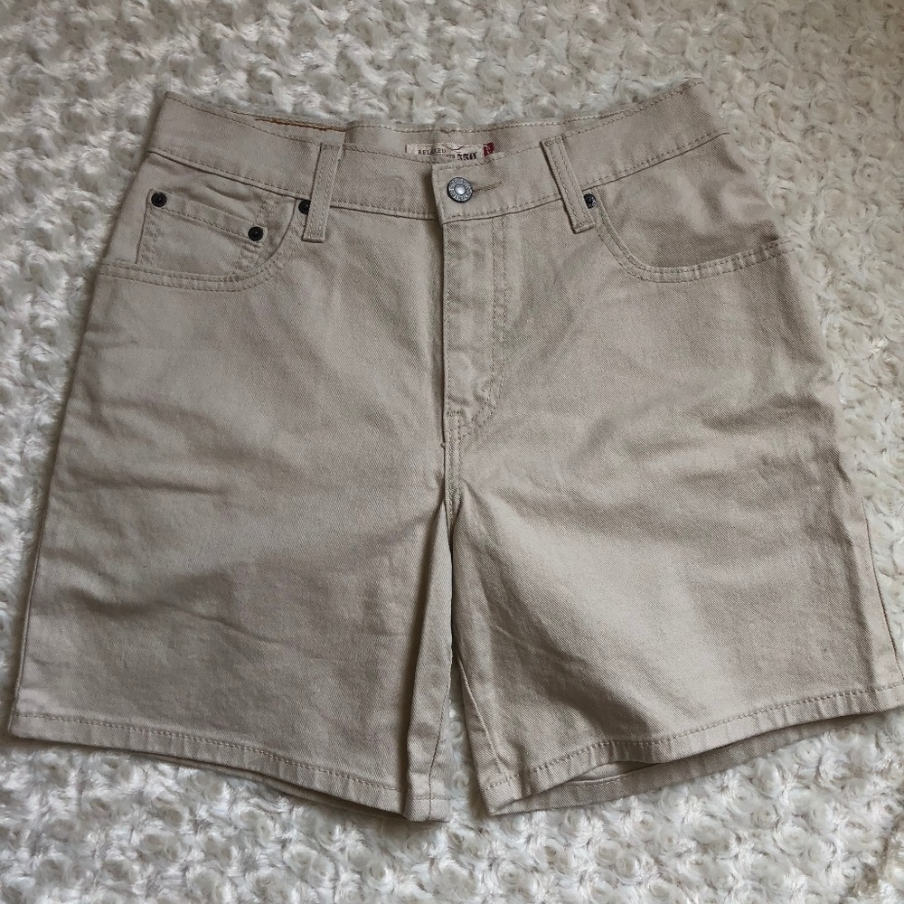 Levi's Khaki High Waisted Jean Shorts